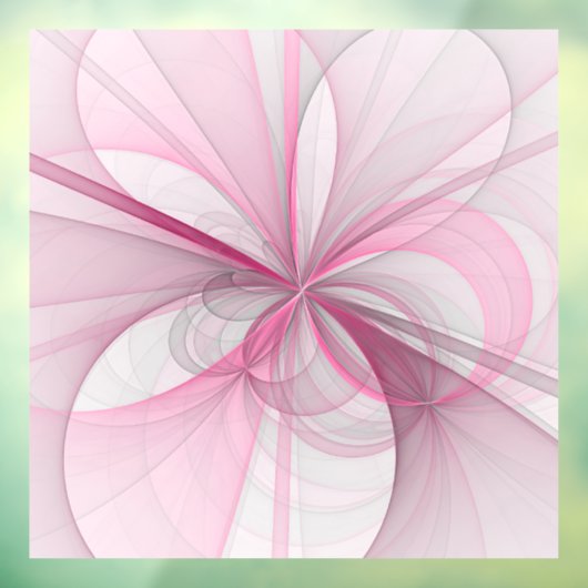 モダン抽象芸術ライトピンクグレーフラクタルデザイン ウィンドウサイン (シート3)