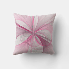 モダン抽象芸術ライトピンクグレーフラクタルデザイン クッション