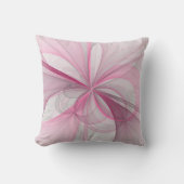 モダン抽象芸術ライトピンクグレーフラクタルデザイン クッション (正面)