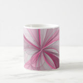 モダン抽象芸術ライトピンクグレーフラクタルデザイン コーヒーマグカップ (中央)
