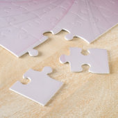 モダン抽象芸術ライトピンクグレーフラクタルデザイン ジグソーパズル (側面)