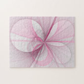 モダン抽象芸術ライトピンクグレーフラクタルデザイン ジグソーパズル (横)