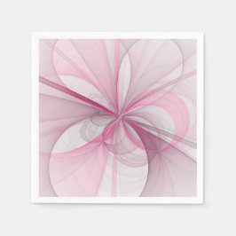 モダン抽象芸術ライトピンクグレーフラクタルデザイン スタンダードカクテルナプキン