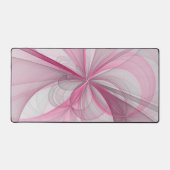 モダン抽象芸術ライトピンクグレーフラクタルデザイン デスクマット (正面)