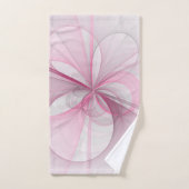 モダン抽象芸術ライトピンクグレーフラクタルデザイン バスタオルセット (ハンドタオル)