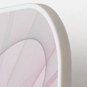 モダン抽象芸術ライトピンクグレーフラクタルデザイン ピックルボールラケット (左詳細)