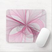 モダン抽象芸術ライトピンクグレーフラクタルデザイン マウスパッド (マウス)