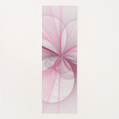 モダン抽象芸術ライトピンクグレーフラクタルデザイン ヨガマット (正面)