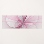 モダン抽象芸術ライトピンクグレーフラクタルデザイン ヨガマット (正面(横))