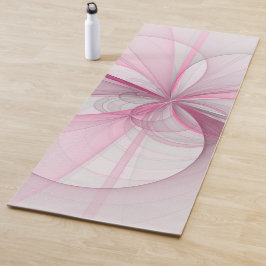 モダン抽象芸術ライトピンクグレーフラクタルデザイン ヨガマット