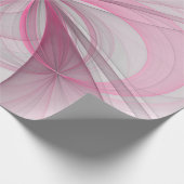 モダン抽象芸術ライトピンクグレーフラクタルデザイン ラッピングペーパー (角)