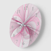 モダン抽象芸術ライトピンクグレーフラクタルデザイン ラージ壁時計 (傾斜)