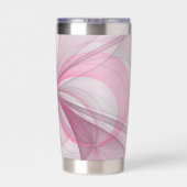 モダン抽象芸術ライトピンクグレーフラクタルデザイン 保温保冷タンブラー (背面)