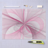 モダン抽象芸術ライトピンクグレーフラクタルデザイン 薄葉紙 (クラフト)