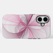 モダン抽象芸術ライトピンクグレーフラクタルデザイン Case-Mate iPhoneケース (裏面 (横))