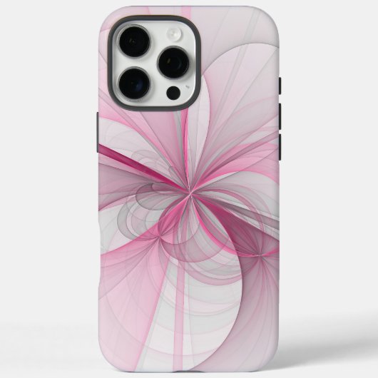 モダン抽象芸術ライトピンクグレーフラクタルデザイン Case-Mate iPhoneケース (裏面)