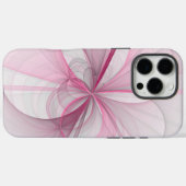 モダン抽象芸術ライトピンクグレーフラクタルデザイン Case-Mate iPhoneケース (裏面 (横))