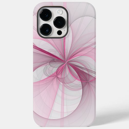 モダン抽象芸術ライトピンクグレーフラクタルデザイン Case-Mate iPhoneケース (裏面)