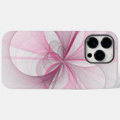 モダン抽象芸術ライトピンクグレーフラクタルデザイン Case-Mate iPhoneケース (裏面 (横))