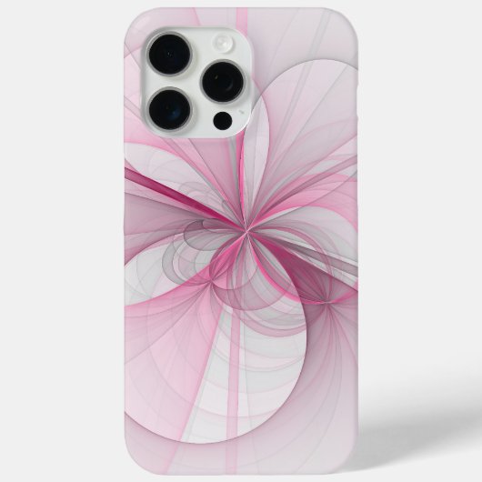 モダン抽象芸術ライトピンクグレーフラクタルデザイン Case-Mate iPhoneケース (裏面)