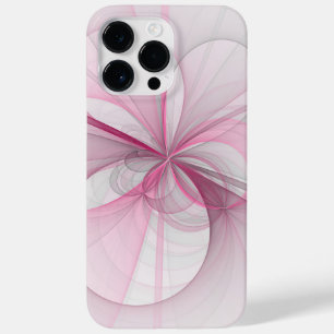 モダン抽象芸術ライトピンクグレーフラクタルデザイン Case-Mate iPhone 14 PRO MAXケース