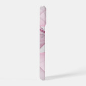 モダン抽象芸術ライトピンクグレーフラクタルデザイン iPhone 15ケース (右側面)