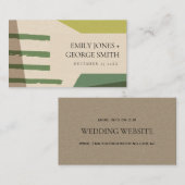 モダン抽象芸術ライムグリーン結婚アートの結婚式 名刺 (正面/裏面)