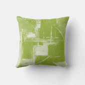 モダン抽象芸術ライムグリーン&ホワイト クッション (裏面)