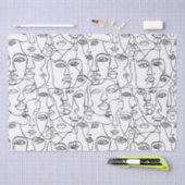 モダン抽象芸術ラインアートフェミニスト 薄葉紙 (クラフト)