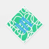 モダン抽象芸術ライングリーンキュート誕生日カスタム スタンダードランチョンナプキン (角)