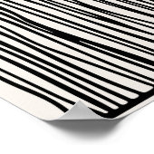 モダン抽象芸術ライン白黒ウォールアート ポスター (角)