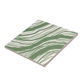 モダン抽象芸術ラインSageグリーンホワイト タイル (側面)