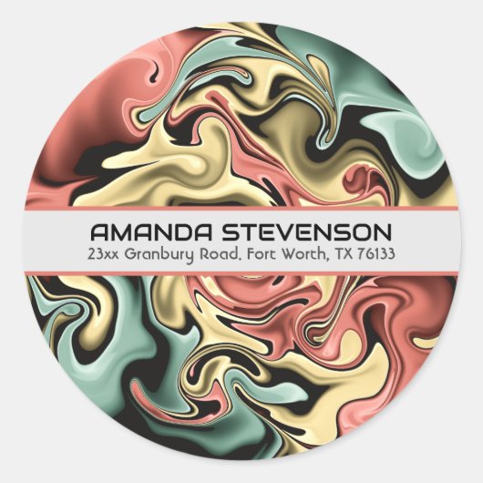 モダン抽象芸術ラウンド封筒用シール ラウンドシール (正面)