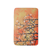 モダン抽象芸術ランドスケープ焦げオレンジ バスマット (正面縦)