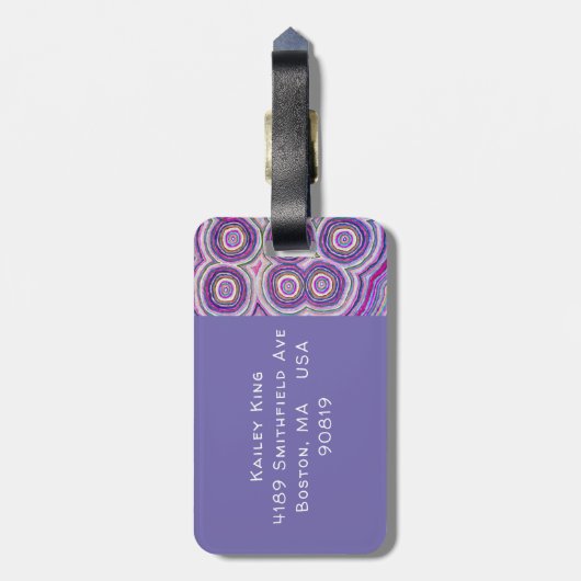 モダン抽象芸術レインボーカスタムラゲッジタグ ラゲッジタグ (裏面縦)