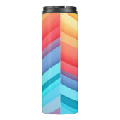モダン抽象芸術レインボー波とロゴ タンブラー (裏面)