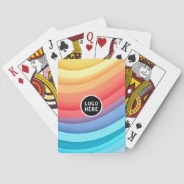 モダン抽象芸術レインボー波とロゴ トランプ