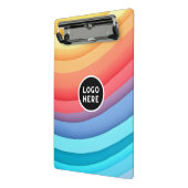 モダン抽象芸術レインボー波とロゴ ミニクリップボード (アングル2)