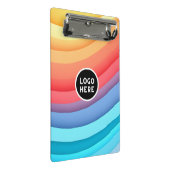 モダン抽象芸術レインボー波とロゴ ミニクリップボード (アングル)