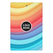 モダン抽象芸術レインボー波とロゴ ミニクリップボード (裏面)
