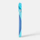 モダン抽象芸術レインボー波とロゴ iPhone 15ケース (左側面)