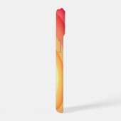 モダン抽象芸術レインボー波とロゴ iPhone 15ケース (右側面)