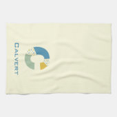 モダン抽象芸術レターCモノグラムイニシャル キッチンタオル (横)