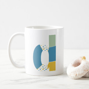 モダン抽象芸術レターDモノグラムイニシャル コーヒーマグカップ