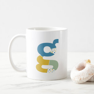 モダン抽象芸術レターGモノグラムイニシャル コーヒーマグカップ