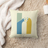 モダン抽象芸術レターHモノグラムイニシャル クッション (ブランケット)