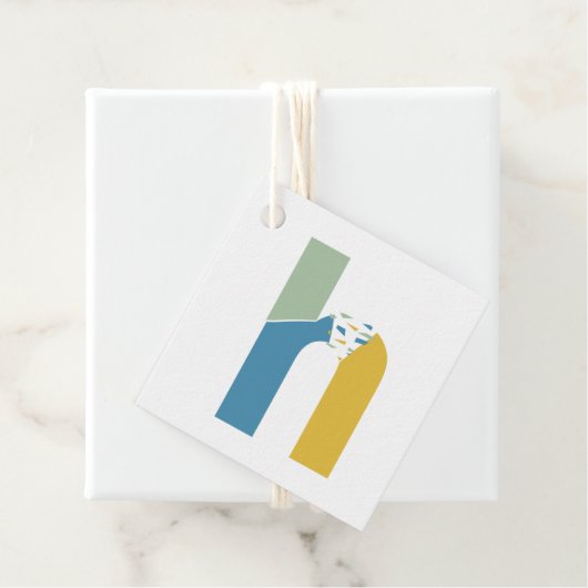 モダン抽象芸術レターHモノグラムパーソナライズされた フェイバータグ (インサイチュ)