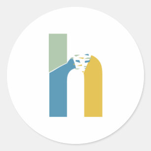 モダン抽象芸術レターHモノグラムパーソナライズされた ラウンドシール