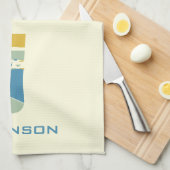 モダン抽象芸術レターJモノグラムイニシャル キッチンタオル (四つ折り)