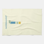 モダン抽象芸術レターJモノグラムイニシャル キッチンタオル (横)